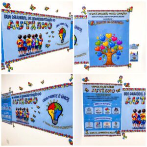Kit Painel cartaz + Árvore da Inclusão - Dia do Autismo 🧩