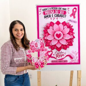 Painel Cartaz para Espelho + Lembrancinha Outubro Rosa 🩷