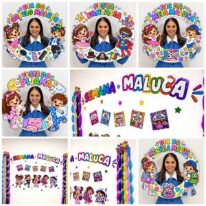 Painel + Molduras para bambolê - Semana Maluca